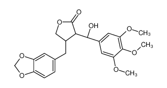 4-(1,3-benzodioxol-5-ylmethyl)-3-[hydroxy-(3,4,5-trimethoxyphenyl)methyl]oxolan-2-one 17187-78-9