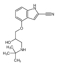 4-{2-Hydroxy-3-[(2-methyl-2-propanyl)amino]propoxy}-1H-indole-2-c arbonitrile