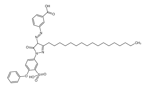 (E)-3-((3-heptadecyl-5-oxo-1-(4-phenoxy-3-sulfophenyl)-4,5-dihydro-1H-pyrazol-4-yl)diazenyl)benzoic acid 478250-38-3