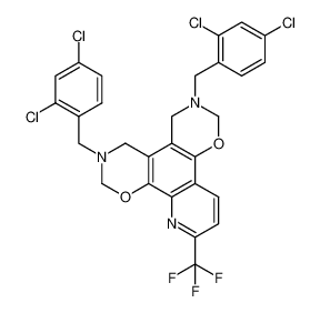 41193-00-4 3,6-bis-(2,4-dichloro-benzyl)-10-trifluoromethyl-2,3,4,5,6,7-hexahydro-bis[1,3]oxazino[6,5-f,5',6'-h]quinoline