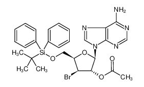 557771-59-2 (2R,3S,4S,5R)-2-(6-amino-9H-purin-9-yl)-4-bromo-5-(((tert-butyldiphenylsilyl)oxy)methyl)tetrahydrofuran-3-yl acetate