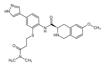 (R)-N-(2-((3-(dimethylamino)-3-oxopropyl)thio)-4-(1H-pyrazol-4-yl)phenyl)-6-methoxy-1,2,3,4-tetrahydroisoquinoline-3-carboxamide