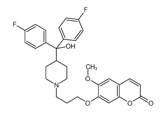 7-[3-[4-[二(4-氟苯基)-羟基甲基]哌啶-1-基]丙氧基]-6-甲氧基苯并吡喃-2-酮