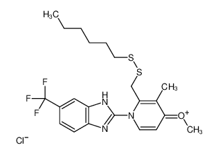 2-[2-[(hexyldisulfanyl)methyl]-4-methoxy-3-methylpyridin-1-ium-1-yl]-6-(trifluoromethyl)-1H-benzimidazole,chloride 124474-47-1