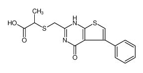 Propanoic acid, 2-[[(1,4-dihydro-4-oxo-5-phenylthieno[2,3-d]pyrimidin-2-yl)methyl]thio]-