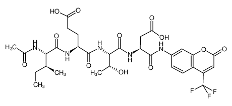 4-[(2-acetamido-3-methylpentanoyl)amino]-5-[[1-[[3-carboxy-1-oxo-1-[[2-oxo-4-(trifluoromethyl)chromen-7-yl]amino]propan-2-yl]amino]-3-hydroxy-1-oxobutan-2-yl]amino]-5-oxopentanoic acid 211990-57-7