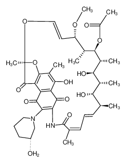 51757-00-7 3-((Ξ)-3-hydroxy-piperidin-1-yl)-O1,O4-didehydro-rifamycin