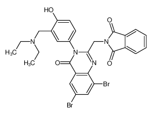 134700-36-0 2-[[6,8-dibromo-3-[3-(diethylaminomethyl)-4-hydroxyphenyl]-4-oxoquinazolin-2-yl]methyl]isoindole-1,3-dione