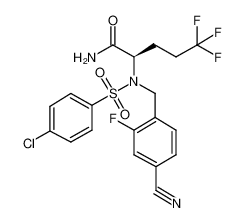 (R)-2-[4-chloro-N-(4-cyano-2-fluorobenzyl)phenylsulfonamido]-5,5,5-trifluoropentanamide 1146699-69-5