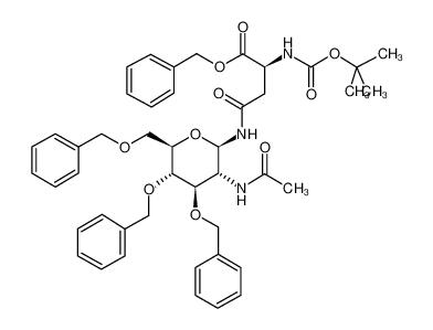 benzyl (2S)-4-[[(2R,3R,4R,5S,6R)-3-acetamido-4,5-bis(phenylmethoxy)-6-(phenylmethoxymethyl)oxan-2-yl]amino]-2-[(2-methylpropan-2-yl)oxycarbonylamino]-4-oxobutanoate 219968-28-2