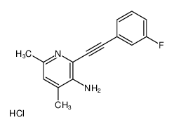 2-[(3-Fluorophenyl)ethynyl]-4,6-dimethyl-3-pyridinamine hydrochlo ride (1:1) 757949-98-7