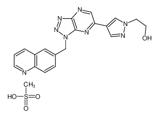 methanesulfonic acid,2-[4-[3-(quinolin-6-ylmethyl)triazolo[4,5-b]pyrazin-5-yl]pyrazol-1-yl]ethanol 956906-93-7