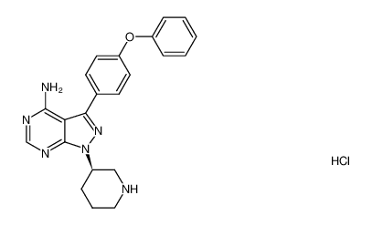 (R)-3-(4-phenoxyphenyl)-1-(piperidine-3-yl)-1H-pyrazolo[3,4-d]pyrimidin-4-amine hydrochloride 1553977-42-6