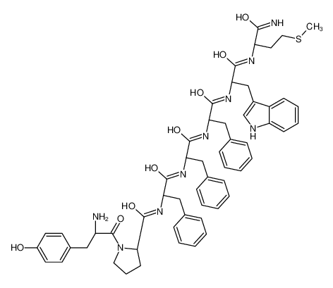 (2S)-1-[(2S)-2-amino-3-(4-hydroxyphenyl)propanoyl]-N-[(2R)-1-[[(2S)-1-[[(2R)-1-[[(2R)-1-[[(2S)-1-amino-4-methylsulfanyl-1-oxobutan-2-yl]amino]-3-(1H-indol-3-yl)-1-oxopropan-2-yl]amino]-1-oxo-3-phenylpropan-2-yl]amino]-1-oxo-3-phenylpropan-2-yl]amino]-1-ox 140716-14-9