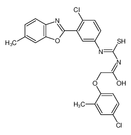 N-{[4-Chloro-3-(6-methyl-1,3-benzoxazol-2-yl)phenyl]carbamothioyl }-2-(4-chloro-2-methylphenoxy)acetamide 593238-44-9