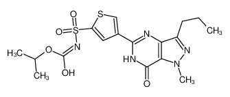 propan-2-yl N-[4-(1-methyl-7-oxo-3-propyl-4H-pyrazolo[4,3-d]pyrimidin-5-yl)thiophen-2-yl]sulfonylcarbamate 1033852-66-2