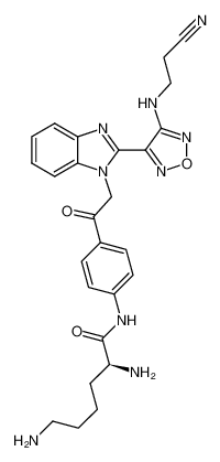 (S)-2,6-diaminohexanoic acid [4-(2-{2-[4-(2-cyanoethylamino)furazan-3-yl]-benzoimidazol-1-yl}acetyl)phenyl]amide 1263384-43-5