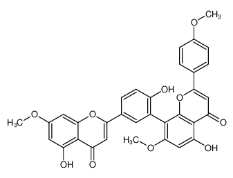 5-Hydroxy-8-[2-hydroxy-5-(5-hydroxy-7-methoxy-4-oxo-4H-chromen-2- yl)phenyl]-7-methoxy-2-(4-methoxyphenyl)-4H-chromen-4-one 23132-13-0
