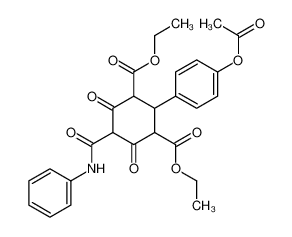 diethyl 2-(4-acetyloxyphenyl)-4,6-dioxo-5-(phenylcarbamoyl)cyclohexane-1,3-dicarboxylate 10223-94-6
