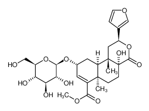 methyl (2S,4aR,6aR,9R,10aR,10bS)-2-(furan-3-yl)-4a-hydroxy-6a,10b-dimethyl-4-oxo-9-(((2R,3R,4S,5S,6R)-3,4,5-trihydroxy-6-(hydroxymethyl)tetrahydro-2H-pyran-2-yl)oxy)-1,4,4a,5,6,6a,9,10,10a,10b-decahydro-2H-benzo[f]isochromene-7-carboxylate 1383977-51-2