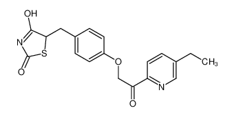 5-[[4-[2-(5-ethylpyridin-2-yl)-2-oxoethoxy]phenyl]methyl]-1,3-thiazolidine-2,4-dione 146062-49-9