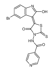 N-[(5Z)-5-(5-bromo-2-oxo-1H-indol-3-ylidene)-4-oxo-2-sulfanylidene-1,3-thiazolidin-3-yl]pyridine-4-carboxamide 68711-05-7