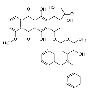 7-[4-[bis(pyridin-3-ylmethyl)amino]-5-hydroxy-6-methyloxan-2-yl]oxy-6,9,11-trihydroxy-9-(2-hydroxyacetyl)-4-methoxy-8,10-dihydro-7H-tetracene-5,12-dione 145785-64-4