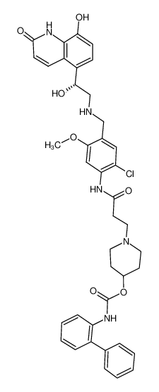 (R)-1-(3-((2-chloro-4-(((2-hydroxy-2-(8-hydroxy-2-oxo-1,2-dihydroquinolin-5-yl)ethyl)amino)methyl)-5-methoxyphenyl)amino)-3-oxopropyl) piperidin-4-yl[1,1'-biphenyl]-2-ylcarbamate