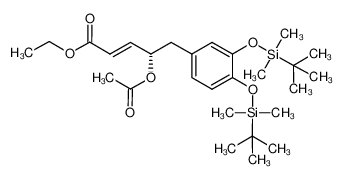 ethyl (2E,4S)-4-(acetoxy)-5-{3,4-bis[tert-butyl(dimethyl)silyloxy]phenyl}pent-2-enoate 1235828-19-9