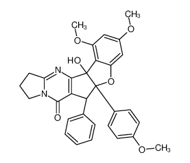 (5aR,6R,12bS)-12b-Hydroxy-1,3-dimethoxy-5a-(4-methoxyphenyl)-6-ph enyl-5a,6,9,10,11,12b-hexahydro-7H-[1]benzofuro[2',3':4,5]cyclope nta[1,2-d]pyrrolo[1,2-a]pyrimidin-7-one 155595-93-0