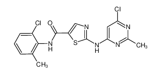 N-(2-chloro-6-methylphenyl)-2-[(6-chloro-2-methylpyrimidin-4-yl)amino]-1,3-thiazole-5-carboxamide 302964-08-5