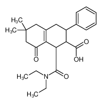 1-(diethylcarbamoyl)-6,6-dimethyl-8-oxo-3-phenyl-1,2,3,4,5,7-hexahydronaphthalene-2-carboxylic acid 27736-80-7