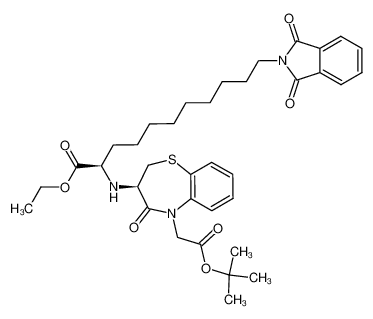 tert-butyl (R)-3-<(R)-1-ethoxycarbonyl-ω-phtalimidodecyl>amino-4-oxo-2,3,4,5-tetrahydro-1,5-benzothiazepine-5-acetate 100303-23-9