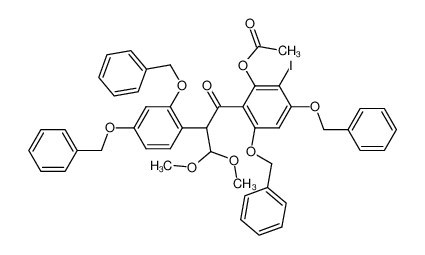 160154-72-3 spectrum, 1-<2-acetoxy-4,6-bis(benzyloxy)-3-iodophenyl>-2-<2,4-bis(benzyloxy)phenyl>-3,3-dimethoxypropan-1-one