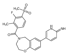 [7-(6-aminopyridin-3-yl)-3,5-dihydro-2H-1,4-benzoxazepin-4-yl]-(3-fluoro-2-methyl-4-methylsulfonylphenyl)methanone 1251156-08-7