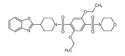 Morpholine, 4-[[4-[[4-(2-benzothiazolyl)-1-piperidinyl]sulfonyl]-2,5-diethoxyphenyl]sulfonyl]- (9CI) 606083-11-8