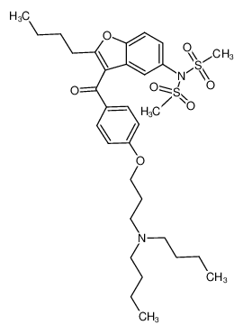 N-(2-butyl-3-(4-(3-(dibutylamino)propoxy)-benzoyl)benzofuran-5-yl)-N-(methylsulfonyl)methanesulfonamide