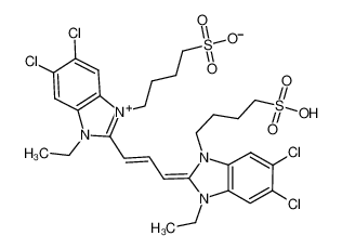 4-[5,6-dichloro-2-[3-[5,6-dichloro-1-ethyl-3-(4-sulfobutyl)benzimidazol-2-ylidene]prop-1-enyl]-3-ethylbenzimidazol-1-ium-1-yl]butane-1-sulfonate 10049-96-4