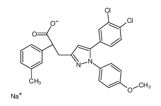 sodium,(2S)-3-[5-(3,4-dichlorophenyl)-1-(4-methoxyphenyl)pyrazol-3-yl]-2-(3-methylphenyl)propanoate 648861-58-9