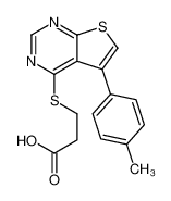 3-[5-(4-methylphenyl)thieno[2,3-d]pyrimidin-4-yl]sulfanylpropanoic acid 329907-28-0