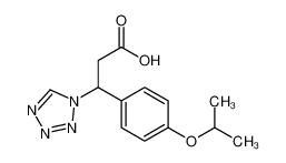 3-(4-propan-2-yloxyphenyl)-3-(tetrazol-1-yl)propanoic acid 696649-41-9