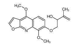 1-[(4,8-Dimethoxyfuro[2,3-b]quinolin-7-yl)oxy]-3-methyl-3-buten-2 -ol 6989-38-4