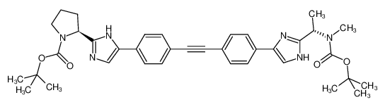 tert-butyl 2-(5-(4-((4-(2-((S)-1-(tert-butoxycarbonyl(methyl)amino)ethyl)-1H-imidazol-4-yl)phenyl)ethynyl)phenyl)-1H-imidazol-2-yl)pyrrolidine-1-carboxylate 1228968-76-0