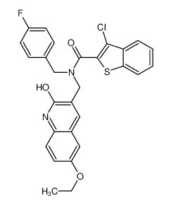 3-Chloro-N-[(6-ethoxy-2-oxo-1,2-dihydro-3-quinolinyl)methyl]-N-(4 -fluorobenzyl)-1-benzothiophene-2-carboxamide