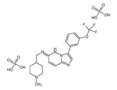 N-[(1-methylpiperidin-4-yl)methyl]-3-[3-(trifluoromethoxy)phenyl]imidazo[1,2-b]pyridazin-6-amine,sulfuric acid 1173928-26-1