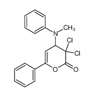 3,3-dichloro-4-(N-methylanilino)-6-phenyl-4H-pyran-2-one 70486-01-0