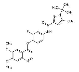 1-tert-butyl-N-[4-[(6,7-dimethoxy-4-quinolyl)oxy]-3-fluoro-phenyl]-5-methyl-pyrazole-3-carboxamide