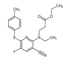 114171-70-9 2-[N-ethyl-N-(2-ethoxycarbonyl)ethyl]amino-5-fluoro-6-(p-tolylthio)nicotinonitrile