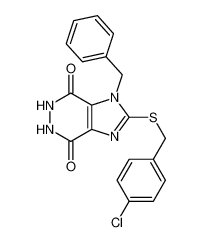 3-benzyl-2-[(4-chlorophenyl)methylsulfanyl]-5,6-dihydroimidazo[4,5-d]pyridazine-4,7-dione 3438-62-8