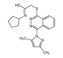 N-Cyclopentyl-2-{[4-(3,5-dimethyl-1H-pyrazol-1-yl)-1-phthalazinyl ]sulfanyl}acetamide 606122-28-5